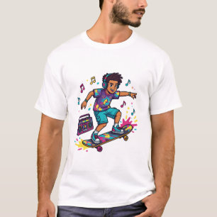 T-Shirt Graphique Funky Skater Boy