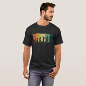 T-shirt graphique golfeur de golf évolution rétro (Devant entier)