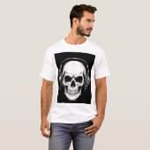 T-Shirt Graphique Gothique Crâne Casque (Devant entier)
