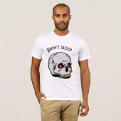 T-Shirt Graphique Gothique Crâne Ne Dors Pas (Devant entier)