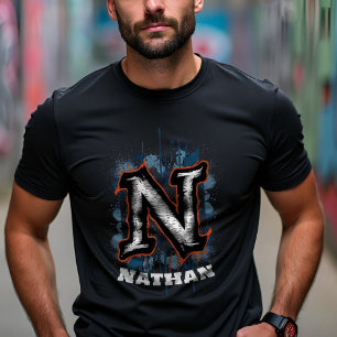 T-shirt Graphique Graffiti urbain : Monogramme personnalis