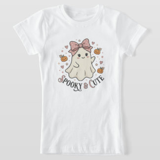 T-shirt graphique Halloween avec un nœud fantôme m