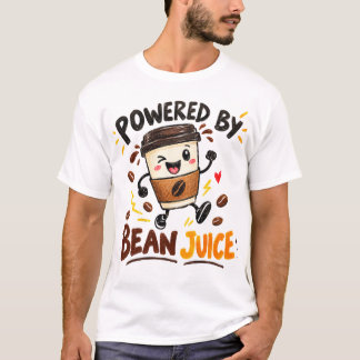 T-Shirt Graphique Humour Café Alimenté Par Le Jus