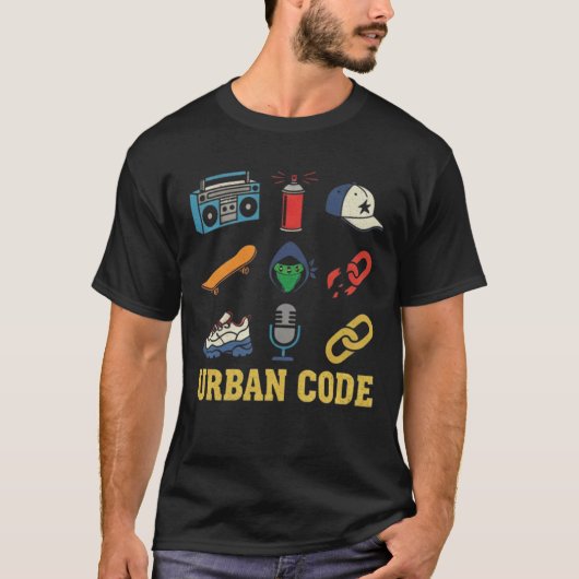 T-Shirt Graphique Iconique Code Urbain Style Vinta (Devant)