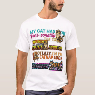 T-shirt graphique impertinent "Mon chat a plus de