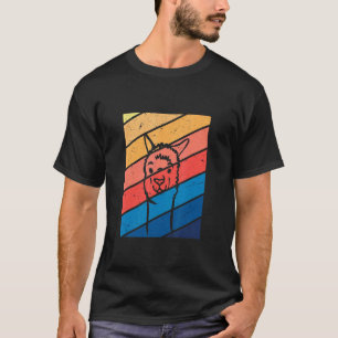 T-shirt graphique lama rétro mignon