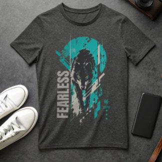 T-Shirt Graphique Loup Intrépide | Vêtements de Ru