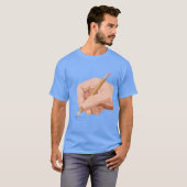 T-Shirt Graphique Main de l'Écrivain avec Crayon (Devant entier)