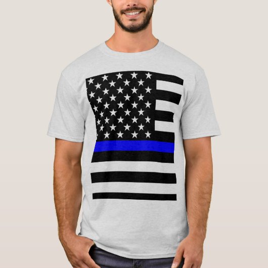 T-shirt Graphique mince américain de Blue Line (Devant)