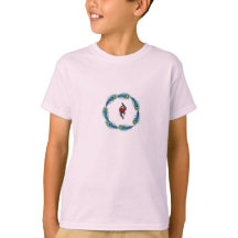 T-Shirt Graphique Minimaliste Cœur à Plume de Paon