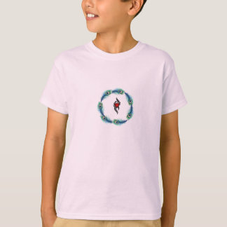 T-Shirt Graphique Minimaliste Cœur à Plume de Paon