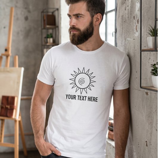 T-Shirt Graphique Minimaliste Soleil Céleste