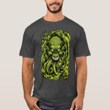 T-Shirt Graphique Monstre Tentacule Vert Flippant