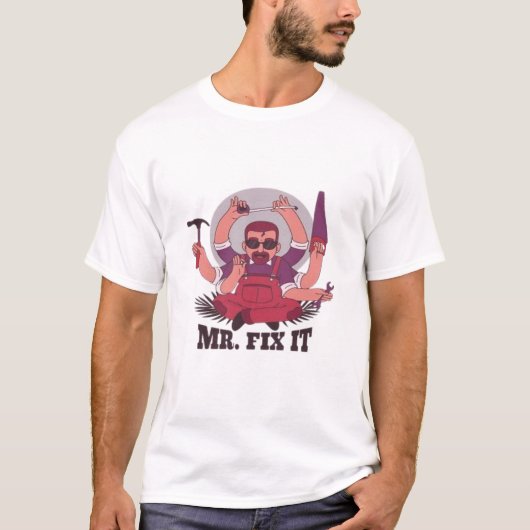 T-Shirt Graphique « Mr. Fix It » en Coton de Chill (Devant)