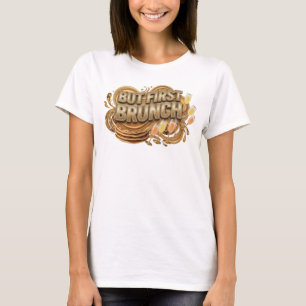 T-shirt graphique orange propre MAIS D'ABORD BRUNC