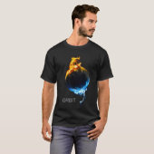 T-Shirt graphique "ORBIT" Globe Feu et Glace Éléme (Devant entier)