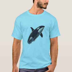 T-shirt graphique Orque Baleine Océan Noir Splash