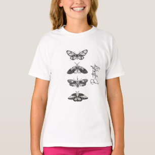 T-Shirt graphique papillon vintage pour adolescent