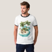 T-Shirt Graphique Paradis de l'Île Tropicale – Rel (Devant entier)
