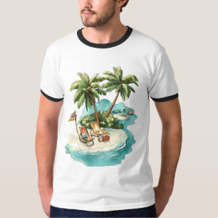 T-Shirt Graphique Paradis de l'Île Tropicale – Rel