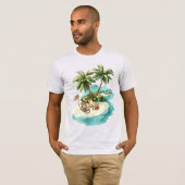 T-Shirt Graphique Paradis de l'Île Tropicale – Rel (Devant entier)