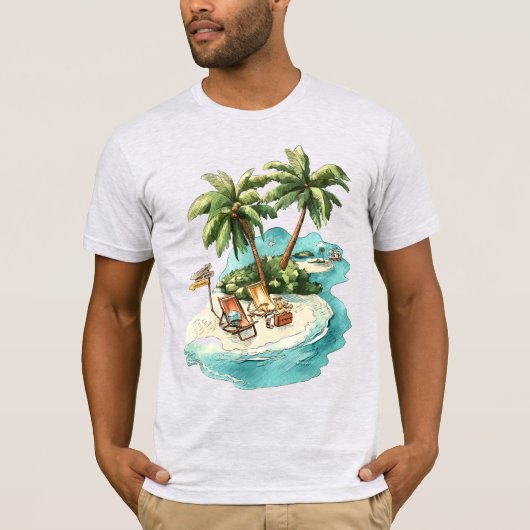 T-Shirt Graphique Paradis de l'Île Tropicale – Rel (Devant)