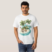 T-Shirt Graphique Paradis de l'Île Tropicale – Rel (Devant entier)