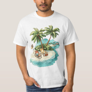 T-Shirt Graphique Paradis de l'Île Tropicale – Rel