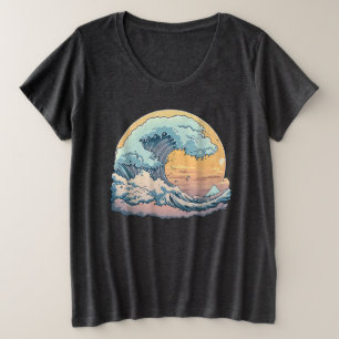 T-shirt graphique Pastel Ocean Wave