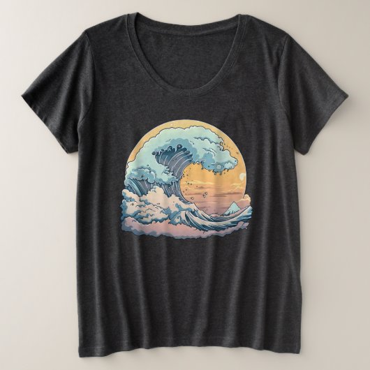 T-shirt graphique Pastel Ocean Wave (Design devant)