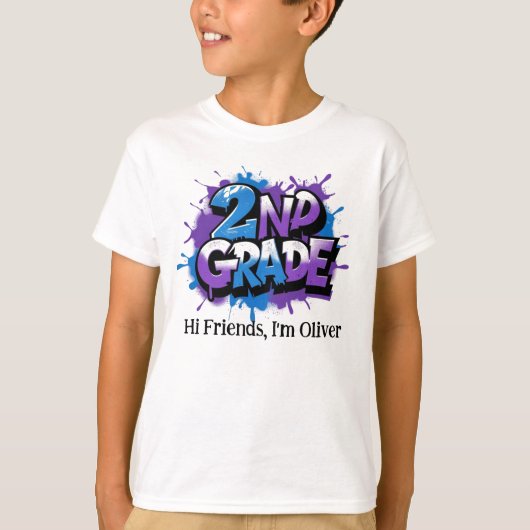 T-shirt graphique personnalisé pour enfants - Reto (Devant)