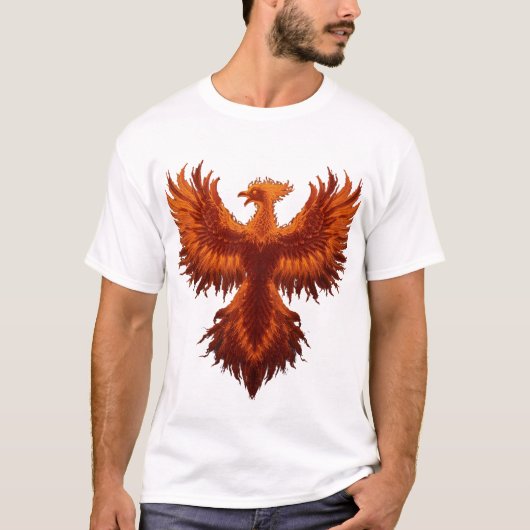 T-Shirt Graphique Phoenix en Flammes - Oiseau de F (Devant)