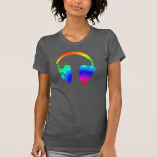T-Shirt Graphique Pochoir Arc-en-Ciel Casques Audi