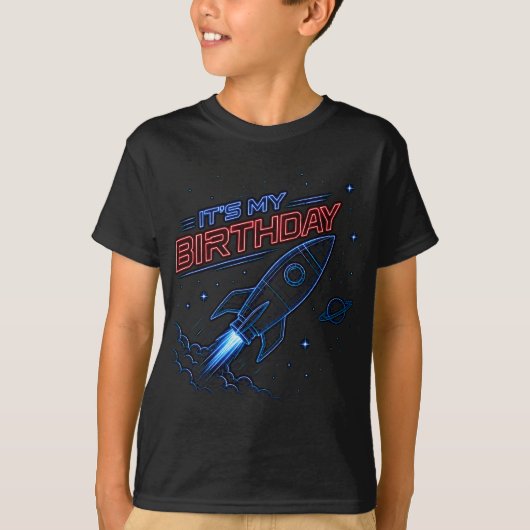T-shirt graphique pour enfants avec fusée spatiale (Devant)