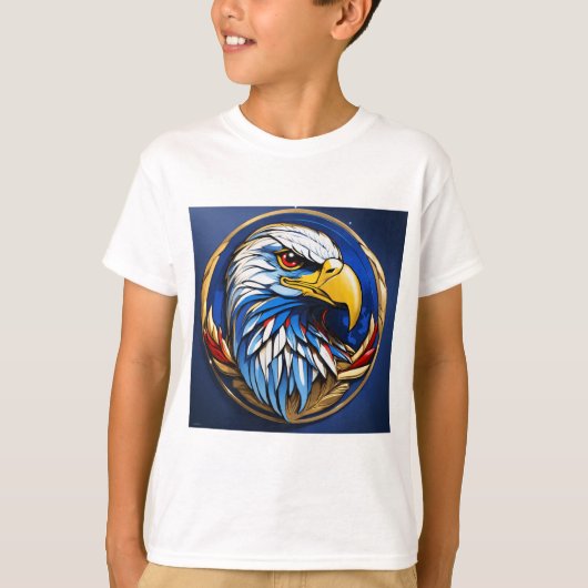 T-shirt graphique pour enfants en tête d'aigle maj (Devant)