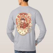 T-shirt graphique pour hommes au café Panda Rouge (Dos)