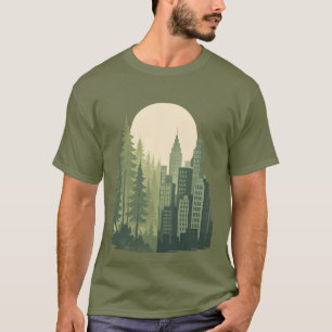 T-shirt graphique pour hommes : lever de lune sur
