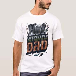 T-shirt graphique pour papa chaud et caféiné