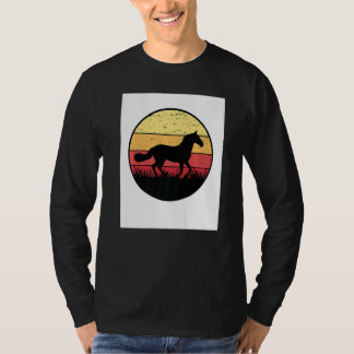 T-shirt Graphique Rétro Amoureux des Chevaux Cavalier Éque