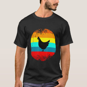 T-shirt Graphique Rétro Animal De Ferme Avec Un Poulets H 