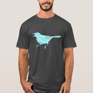 T-shirt Graphique rétro d'Aqua Blue Mockingbird State Bird