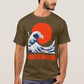 T-shirt Graphique rétro japonais de grande vague