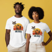 T-shirt Graphique Rétro Surf Couché de Soleil à Long Beach