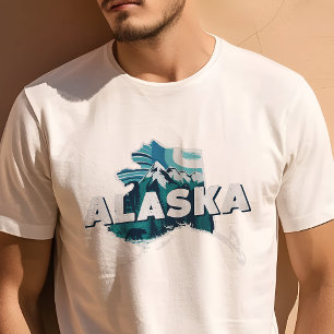 T-shirt Graphique Rétro Voyage Alaska Iconique