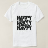 T-shirt Graphique Retro Wavy "HAPPY" (Design devant)
