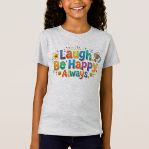 T-shirt graphique « Ris, sois heureux » - Vibes po