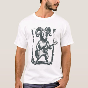 T-Shirt Graphique Rock Star Bélier Guitariste