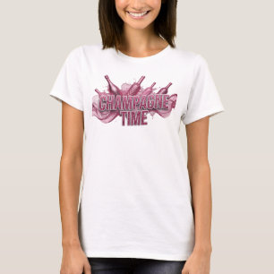 T-shirt graphique rose CHAMPAGNE TIME artistique