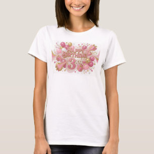 T-shirt graphique rose vibrant « JOYEUX ANNIVERSAI