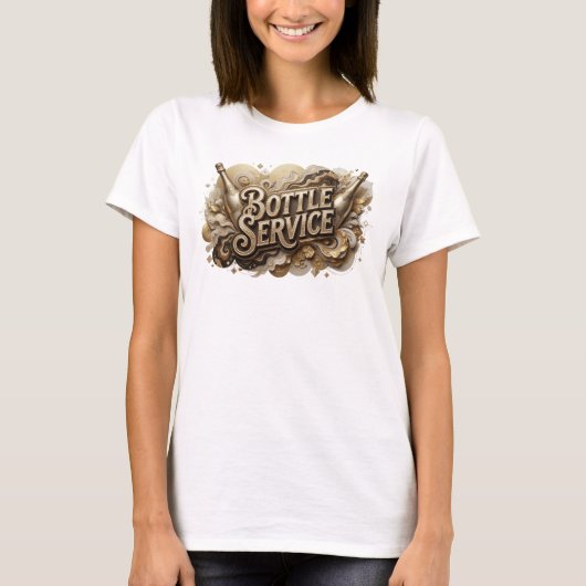 T-shirt graphique service de bouteille orange gras (Devant)